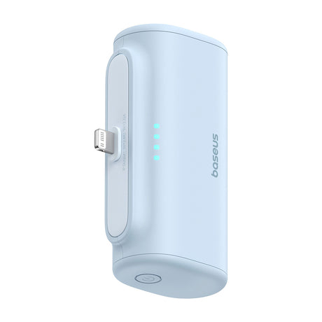 Baterie externa Baseus (P10068307313-00), Lightning, Compact Design, 20W, 5000mAh, with Cable Type-C, Bleu