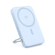 Baterie externa Baseus PicoGo (P10076800313-00), Type-C, Qi2, Fast Charging, 20W, 5000mAh, Rotable Stand, Cable Type-C, Albastru