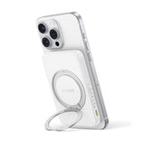 Baterie externa Baseus PicoGo (P10076800213-01), Type-C, Qi2, Fast Charging, 20W, 5000mAh, Rotable Stand, Cable Type-C, Alb