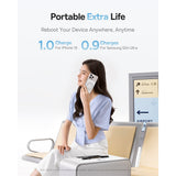 Baterie externa Baseus PicoGo (P10076800213-01), Type-C, Qi2, Fast Charging, 20W, 5000mAh, Rotable Stand, Cable Type-C, Alb