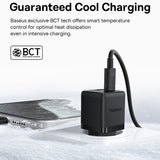 Incarcator Baseus Palm (P10111608113-01), Type-C Cable Included, 2in1 Fast Charger, USB, USB-C, 20W, 5V/3.0A, 1m, Cluster Black