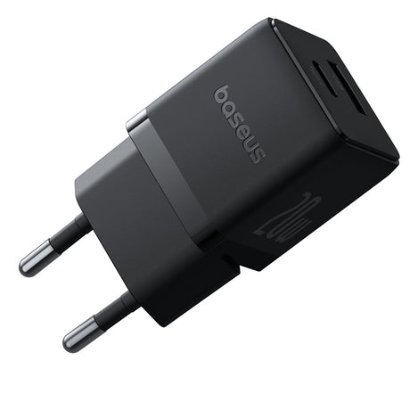 Incarcator Baseus Palm (P10111608113-01), Type-C Cable Included, 2in1 Fast Charger, USB, USB-C, 20W, 5V/3.0A, 1m, Cluster Black
