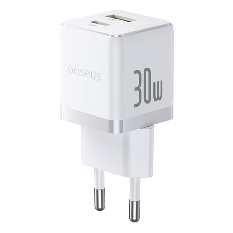Incarcator Baseus Palm (P1011160A213-00), Fast Charging, 2in1, USB, Type-C, 30W, Moon White