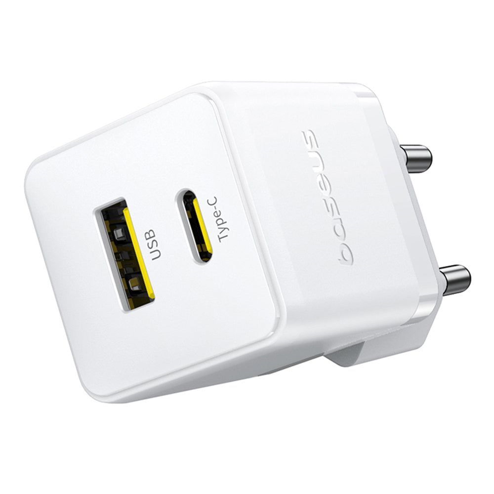 Incarcator Baseus Palm (P1011160A213-00), Fast Charging, 2in1, USB, Type-C, 30W, Moon White