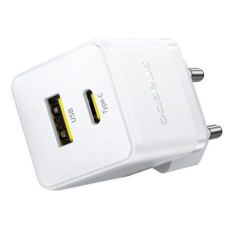 Incarcator Baseus Palm (P1011160A213-00), Fast Charging, 2in1, USB, Type-C, 30W, Moon White