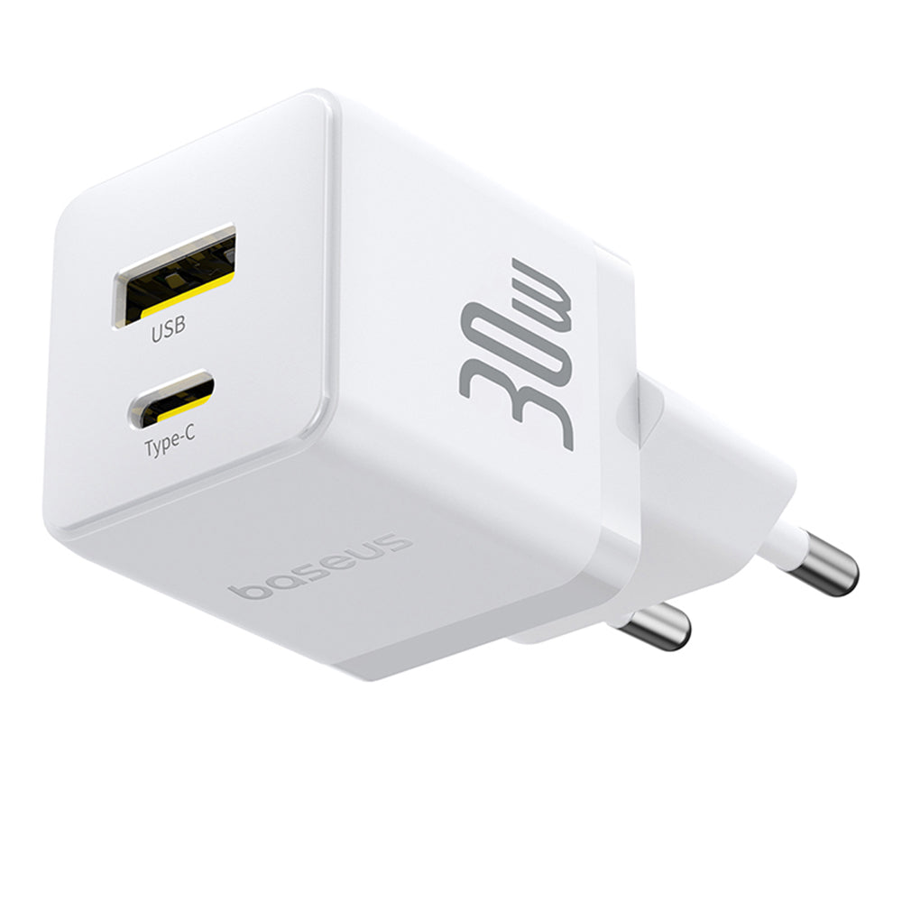 Incarcator Baseus Palm (P1011160A213-00), Fast Charging, 2in1, USB, Type-C, 30W, Moon White
