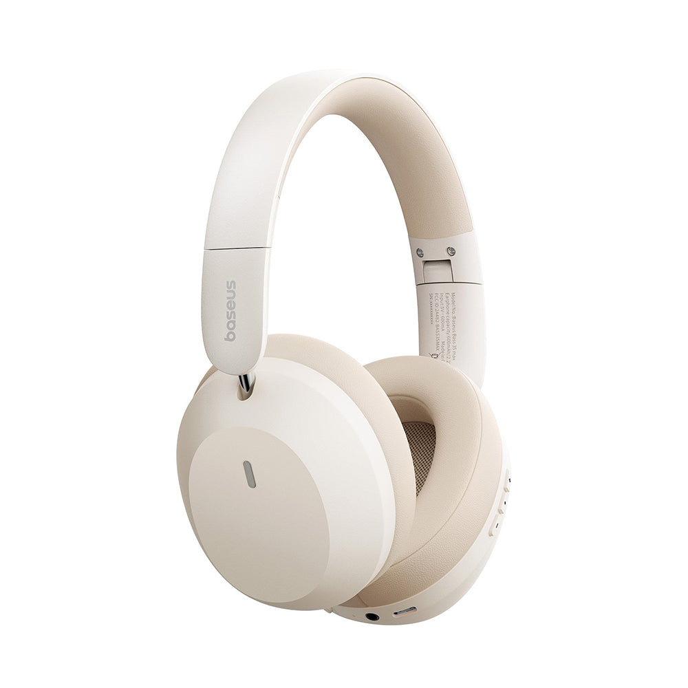 Casti Baseus Wireless Bass 35 Max (A00070800221-00), On-ear, Bluetooth 5.3, Sound Isolation, Foldable, Stellar White
