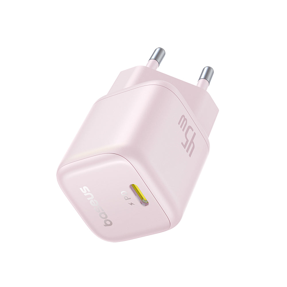 Incarcator Baseus PicoGo (P10176800413-00), GaN, Fast Charging, 45W, USB-C, Roz Pastel