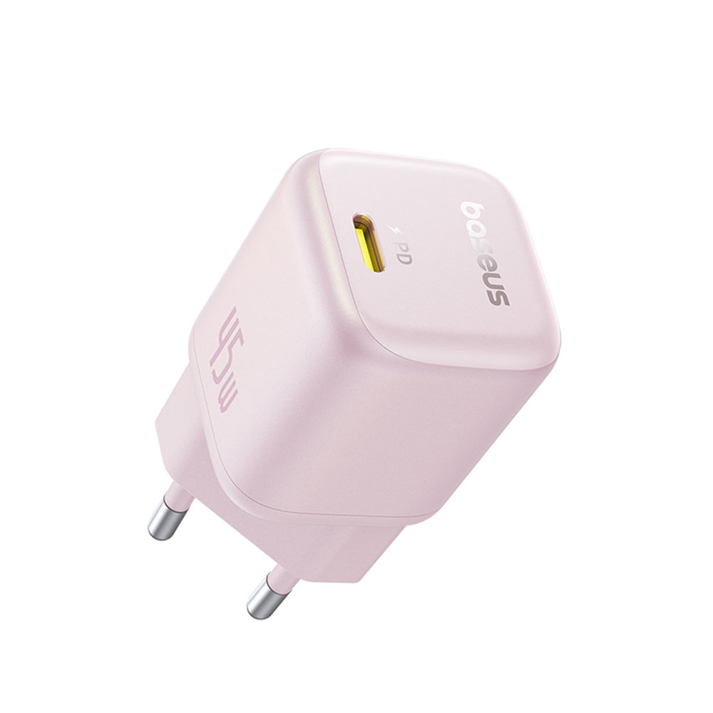 Incarcator Baseus PicoGo (P10176800413-00), GaN, Fast Charging, 45W, USB-C, Roz Pastel