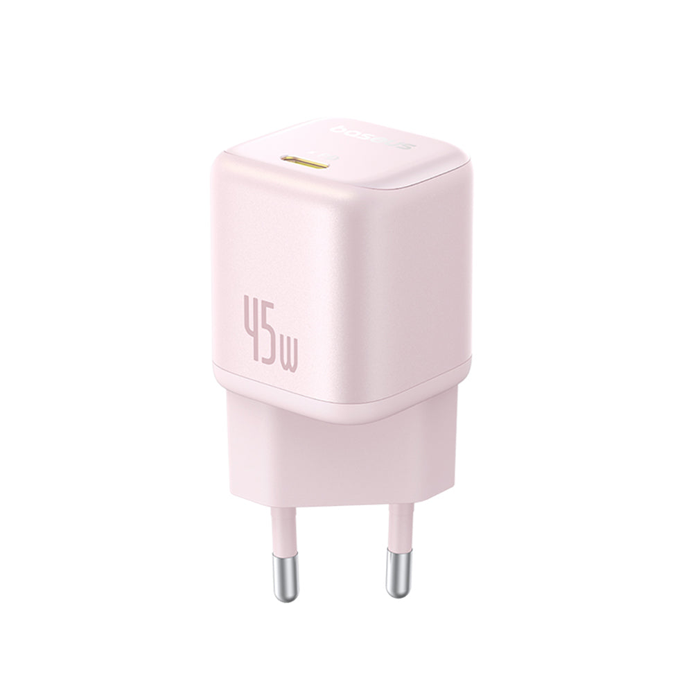 Incarcator Baseus PicoGo (P10176800413-00), GaN, Fast Charging, 45W, USB-C, Roz Pastel