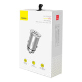 Incarcator Baseus Car Circular Metal (CCALL-BS0S), Type-C, USB, PPS 30W, Multi Protocol, Argintiu
