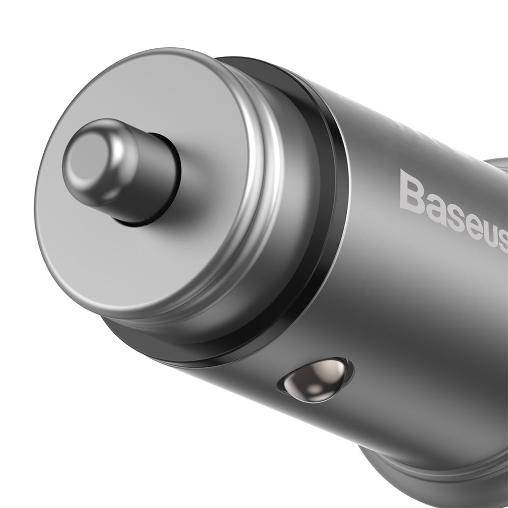 Incarcator Baseus Car Circular Metal (CCALL-BS0S), Type-C, USB, PPS 30W, Multi Protocol, Argintiu