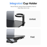 Suport Baseus MagPro II (C40272901121-00), for Backseat Headrests, Cup Holder, 360° Phone Mount, Table, Negru Cosmic