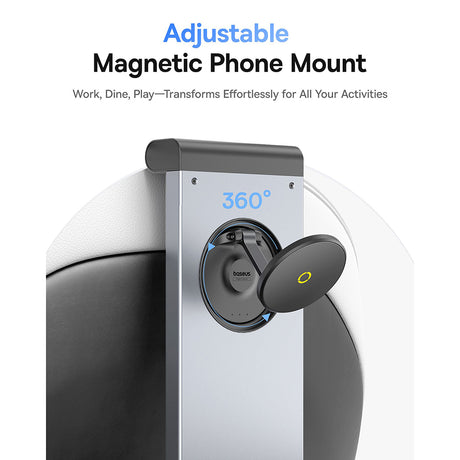 Suport Baseus MagPro II (C40272901121-00), for Backseat Headrests, Cup Holder, 360° Phone Mount, Table, Negru Cosmic
