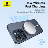 Incarcator Baseus Magnetic Wireless Simple Mini4 Air (P10278200S11-00), Fast Charging, Cable Type-C, Qi2, 15W, Frost Silver