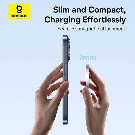 Incarcator Baseus Magnetic Wireless Simple Mini4 Air (P10278200S11-00), Fast Charging, Cable Type-C, Qi2, 15W, Frost Silver