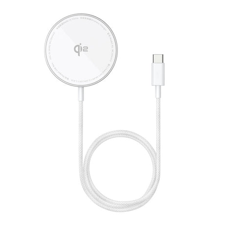 Incarcator Baseus Magnetic Wireless Simple Mini4 Air (P10278200S11-00), Fast Charging, Cable Type-C, Qi2, 15W, Frost Silver