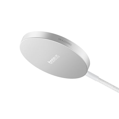 Incarcator Baseus Magnetic Wireless Simple Mini4 Air (P10278200S11-00), Fast Charging, Cable Type-C, Qi2, 15W, Frost Silver