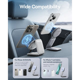 Suport Baseus with Wireless Charging PrimeTrip C02 (C40169003831-00), Magnetic Grip for Dashboard, 15W, Frosted Grey