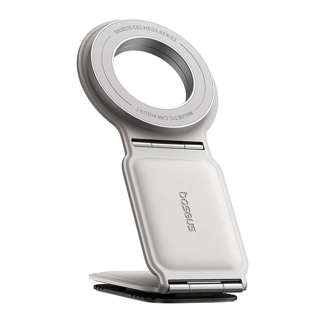 Suport Baseus PrimeTrip Series C02 (C40169002213-00), PU Leather, 360°, 25N, Versatile Mounting Option, Moon White