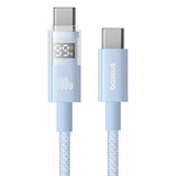 Cablu Baseus Display 2 (P10382702311-01), Fast Charging, Type-C to Type-C, Digital Display, 100W, 2m, Galaxy Blue