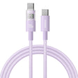 Cablu Baseus Display 2 (P10382702511-01), Fast Charging, Type-C to Type-C, Digital Display, 100W, 2m, Nebula Purple