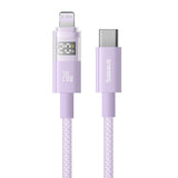 Cablu Baseus Display 2 (P10382703511-01), Fast Charging, Type-C, Lightning, Digital Display, 20W, 2m, Nebula Purple
