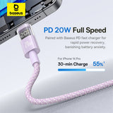 Cablu Baseus Display 2 (P10382703511-01), Fast Charging, Type-C, Lightning, Digital Display, 20W, 2m, Nebula Purple