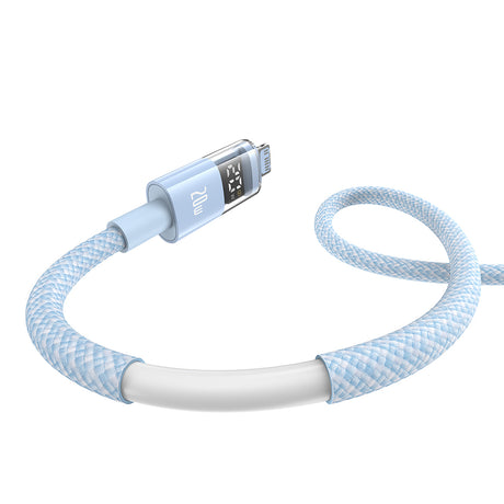 Cablu Baseus Display 2 (P10382703311-01), Fast Charging, Type-C to Lightning, Digital Display, 20W, 2m, Galaxy Blue