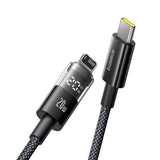 Cablu Baseus Display 2 (P10382703121-01), Fast Charging, Type-C to Lightning, Digital Display, 20W, 2m, Negru Cosmic