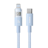 Cablu Baseus Display 2 (P10382703311-00), Fast Charging, Type-C to Lightning, Digital Display, 20W, 1m, Galaxy Blue
