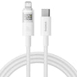 Cablu Baseus Display 2 (P10382703211-00), Fast Charging, Type-C to Lightning, Digital Display, 20W, 1m, Moon White