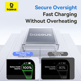 Cablu Baseus Display 2 (P10382703211-00), Fast Charging, Type-C to Lightning, Digital Display, 20W, 1m, Moon White
