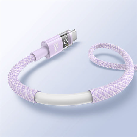 Cablu Baseus Display 2 (P10382701511-00), Fast Charging, USB to Type-C, Digital Display, 100W, 1m, Nebula Purple