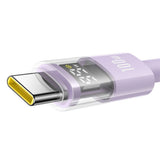 Cablu Baseus Display 2 (P10382701511-01), Fast Charging, USB to Type-C, Digital Display, 100W, 2m, Nebula Purple