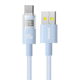 Cablu Baseus Display 2 (P10382701311-00), Fast Charging, USB to Type-C, Digital Display, 100W, 1m, Galaxy Blue