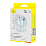 Cablu Baseus Display 2 (P10382701311-00), Fast Charging, USB to Type-C, Digital Display, 100W, 1m, Galaxy Blue
