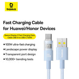 Cablu Baseus Display 2 (P10382701311-00), Fast Charging, USB to Type-C, Digital Display, 100W, 1m, Galaxy Blue