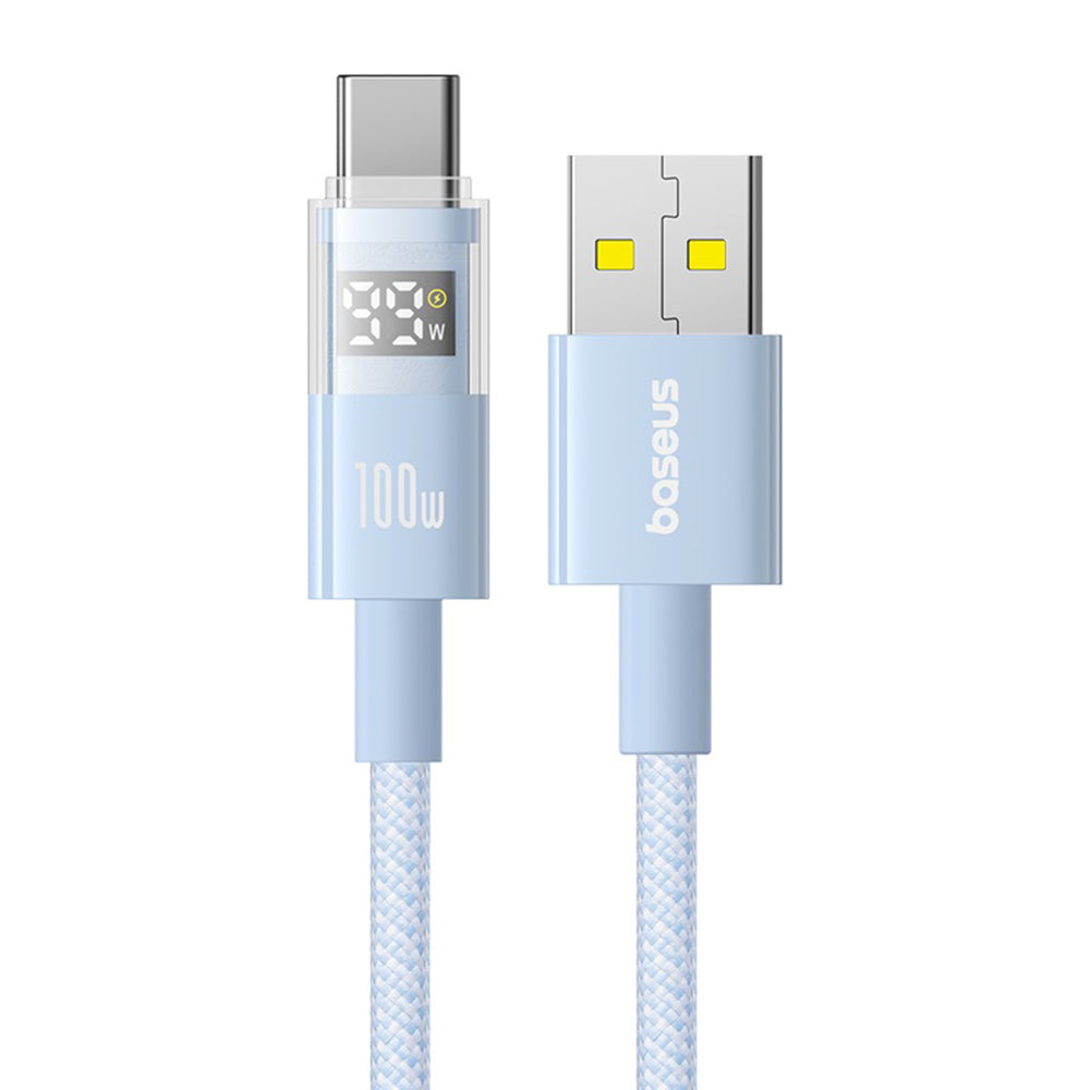 Cablu Baseus Display 2 (P10382701311-01), Fast Charging, USB to Type-C, Digital Display, 100W, 2m, Galaxy Blue
