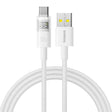 Cablu Baseus Display 2 (P10382701211-00), Fast Charging, USB to Type-C, Digital Display, 100W, 1m, Moon White