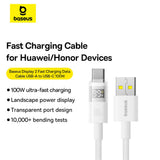 Cablu Baseus Display 2 (P10382701211-00), Fast Charging, USB to Type-C, Digital Display, 100W, 1m, Moon White