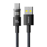 Cablu Baseus Display 2 (P10382701121-00), Fast Charging, USB to Type-C, Digital Display, 100W, 1m, Negru Cosmic