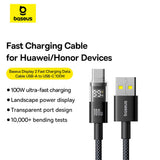 Cablu Baseus Display 2 (P10382701121-00), Fast Charging, USB to Type-C, Digital Display, 100W, 1m, Negru Cosmic