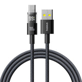 Cablu Baseus Display 2 (P10382701111-00), Fast Charging, USB to Type-C, Digital Display, 100W, 2m, Negru Cosmic