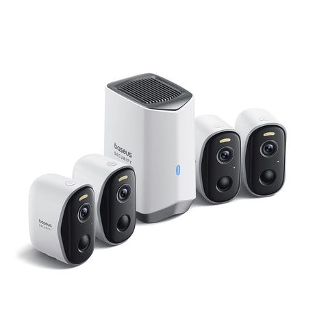 Baseus Outdoor Camera Security N1 (S0TW022131), 2K, 16GB, 4 Camera Kit, Two-way Talk, Night Vision, IP67, 7.800mAh, Alb