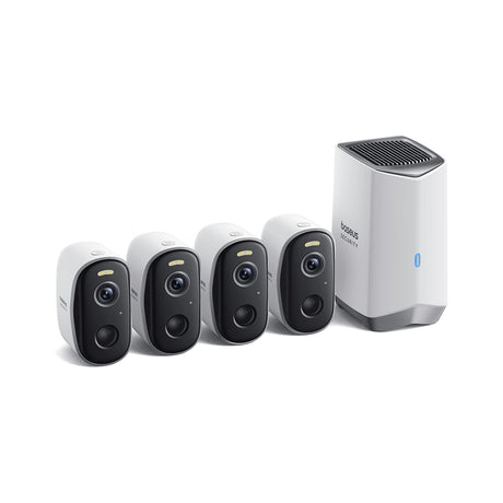 Baseus Outdoor Camera Security N1 (S0TW022131), 2K, 16GB, 4 Camera Kit, Two-way Talk, Night Vision, IP67, 7.800mAh, Alb