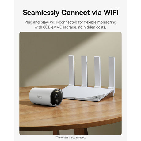 Baseus Outdoor Camera Security B1 (S0SV002130), 2K, 8GB, Two-way Talk, Night Vision, IP67, 7.800mAh, Alb