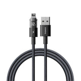 Cablu Baseus Display 2 (P10382700121-00), USB to Lightning, Fast Charging, Digital Display, 2.4A, 1m, Negru Cosmic