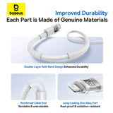 Cablu Baseus Display 2 (P10382700211-01), USB to Lightning, Fast Charging, Digital Display, 2.4A, 2m, Moon White