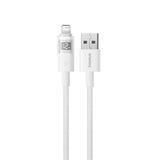 Cablu Baseus Display 2 (P10382700211-01), USB to Lightning, Fast Charging, Digital Display, 2.4A, 2m, Moon White